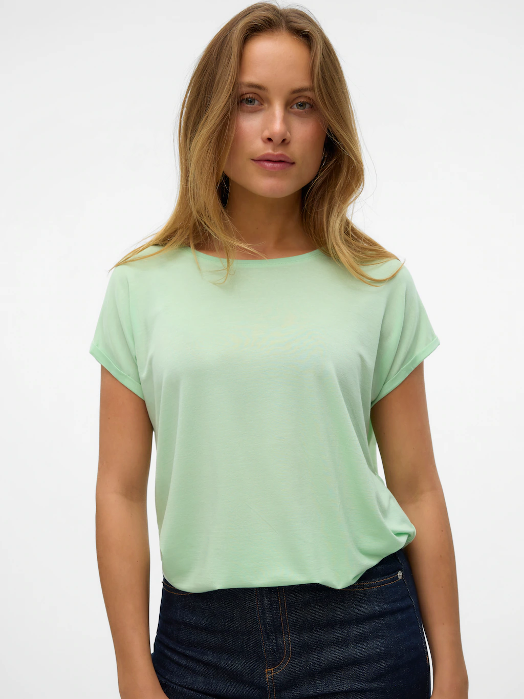 Vero Moda Rundhalsshirt "VMAVA PLAIN SS TOP GAJRS NOOS" günstig online kaufen