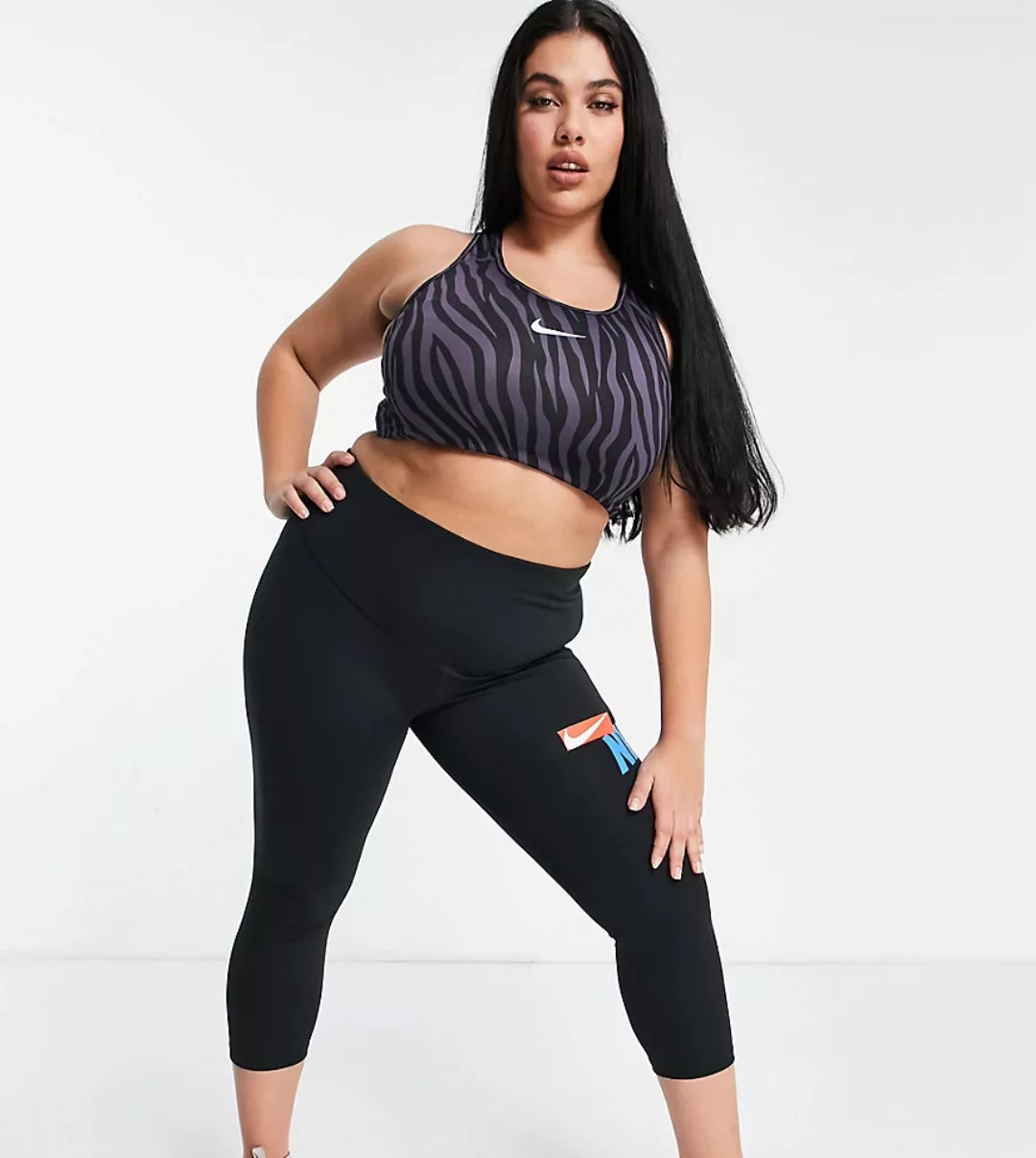 Nike Training Plus – One – Kurz geschnittene Leggings in Schwarz günstig online kaufen