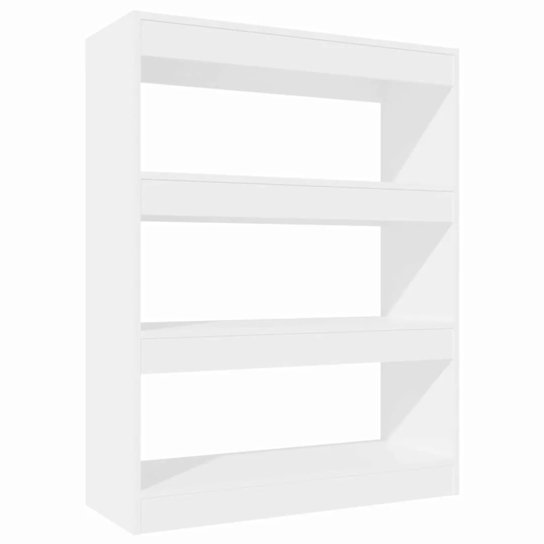 Vidaxl Bücherregal/raumteiler Hochglanz-weiß 80x30x103cm Holzwerkstoff günstig online kaufen