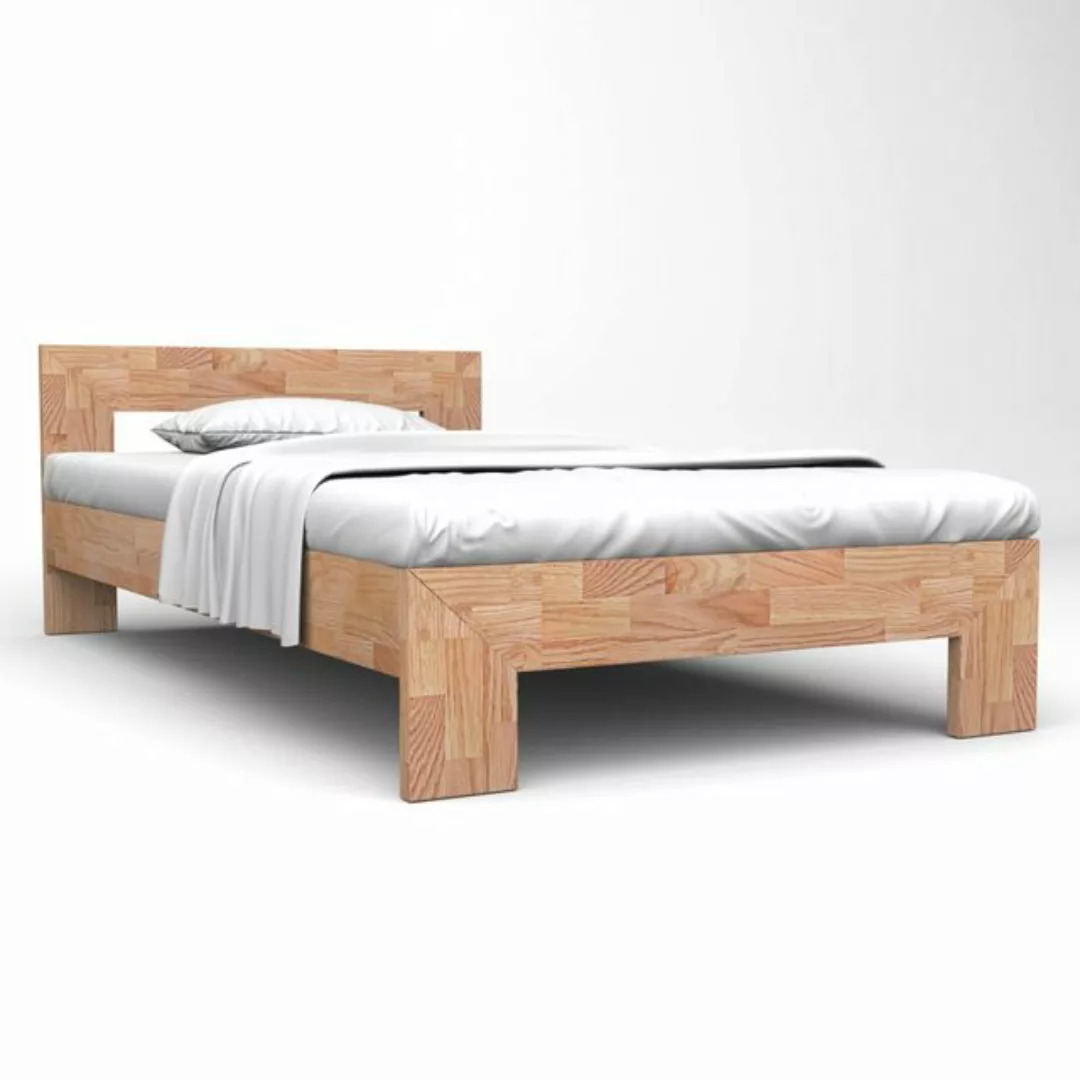 vidaXL Bettgestell Massivholzbett Eiche 160x200 cm Doppelbett Bett Bettrahm günstig online kaufen