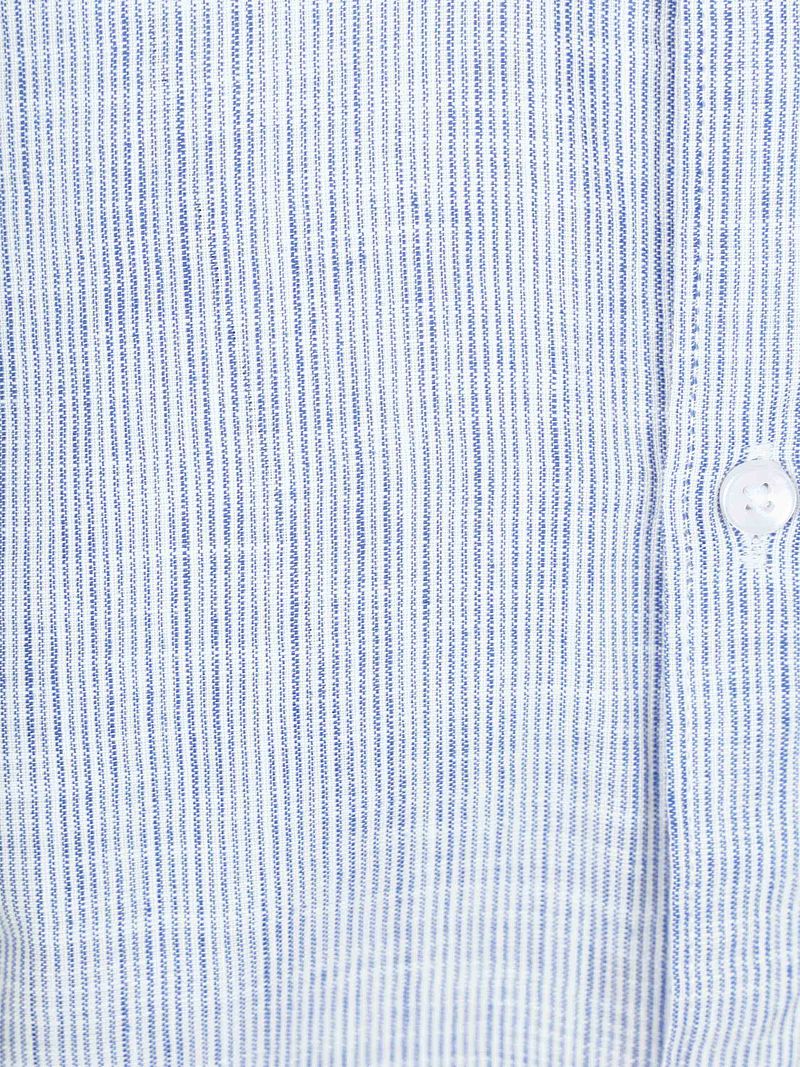 Suitable Short Sleeves Hemd Cotton Slub Streifen Blau - Größe M günstig online kaufen