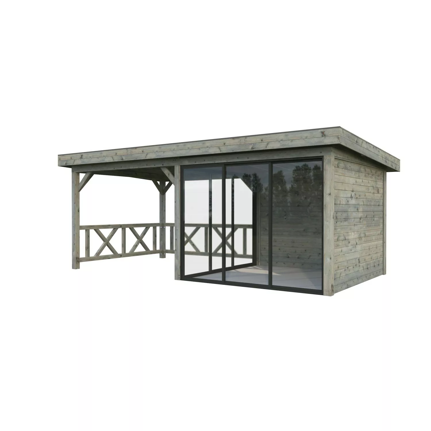 Palmako Pavillon Lenna Set 404 Slide Grau Tauchgrundiert 588 cm x 300 cm FS günstig online kaufen