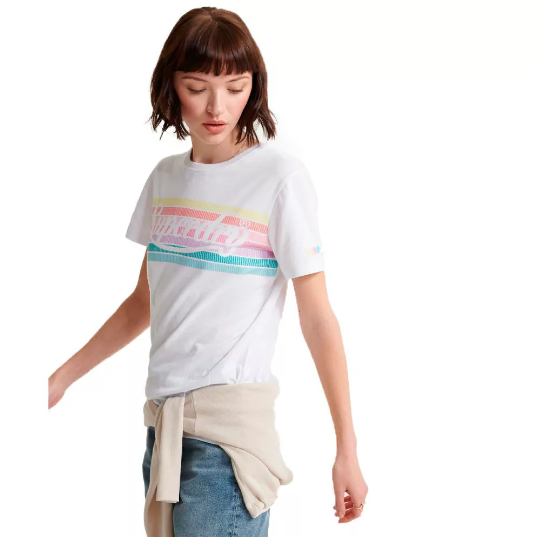 Superdry Premium Leather Rainbow Kurzarm T-shirt M Optic günstig online kaufen