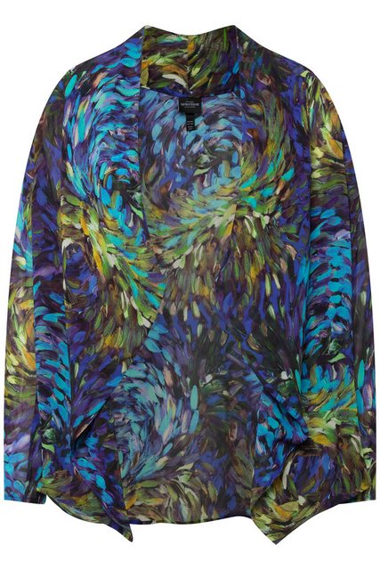 Ulla Popken Sommerjacke Indoorjacke Rayon-Chiffon Wasserfallkragen Langarm günstig online kaufen