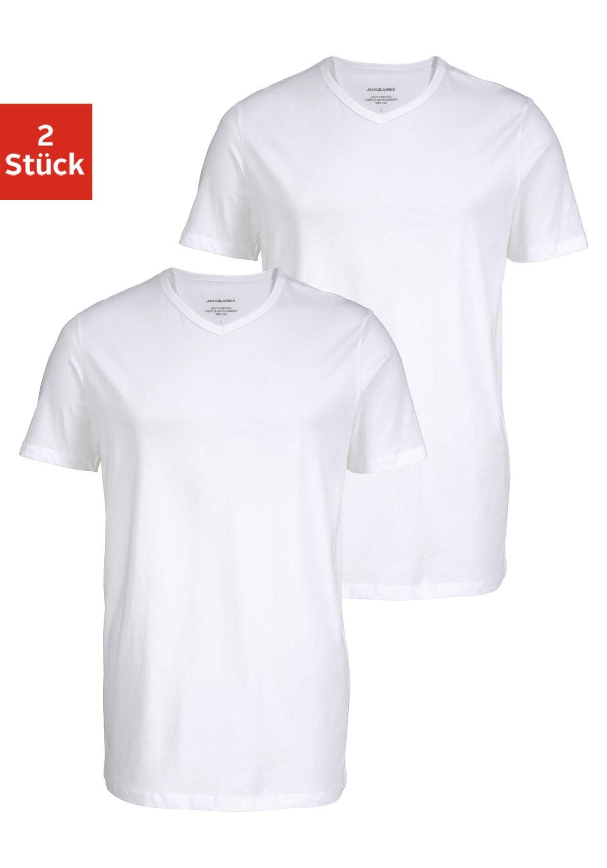 Jack & Jones Herren V-Neck T-Shirt JACBASIC 2er PACK - Regular Fit günstig online kaufen