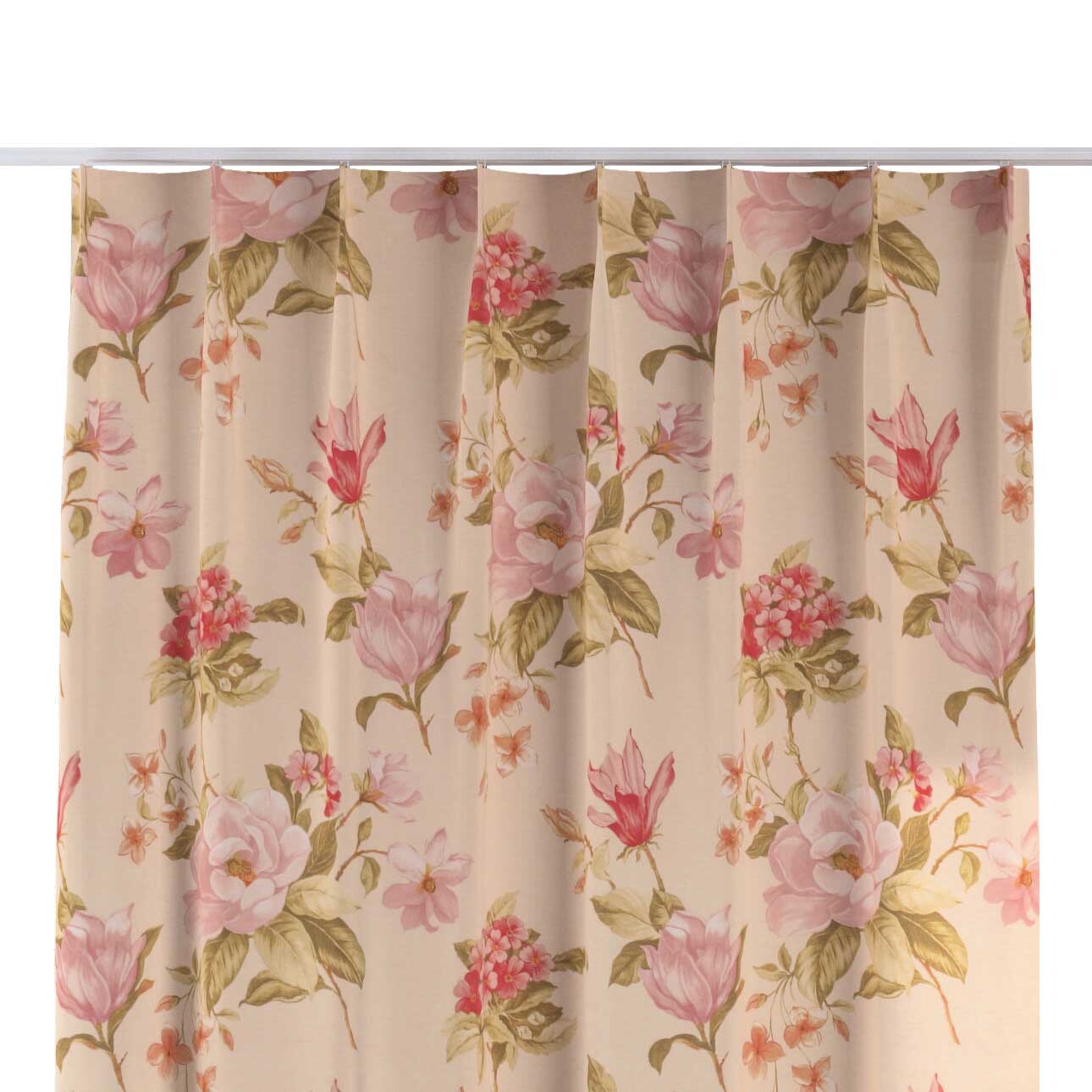 Vorhang mit flämischen 1-er Falten, creme-rosa, Londres (143-87) günstig online kaufen