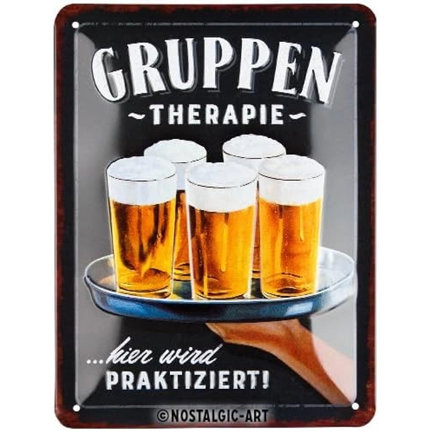 Nostalgic-Art Blechschild 15x20 cm - Gruppentherapie - Bier günstig online kaufen