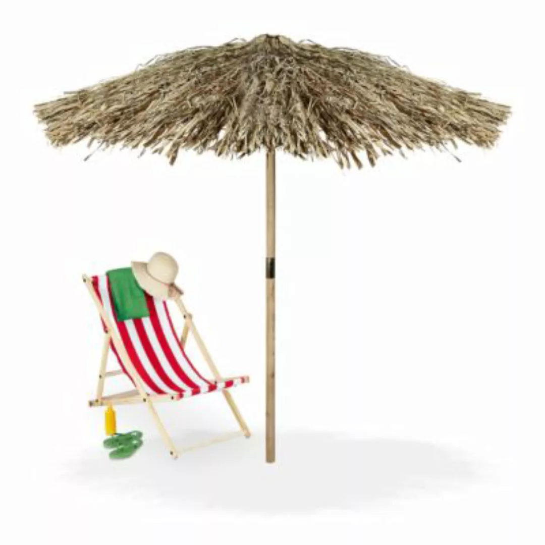 relaxdays Hawaii Sonnenschirm beige/braun günstig online kaufen