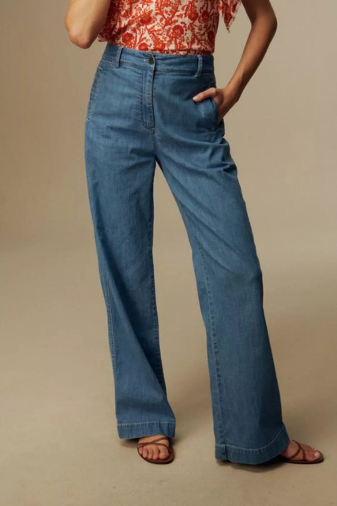 LAURA ASHLEY Weite Jeans Laura Ashley Jeans mit weitem Bein (1-tlg) günstig online kaufen