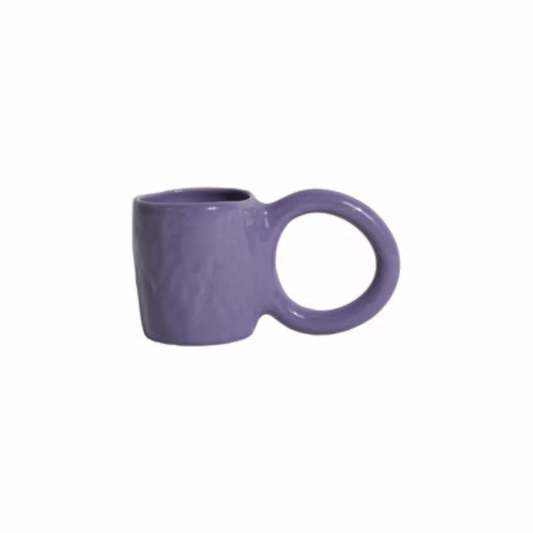 Kaffeetasse Donut Medium keramik violett / Ø 8 x H 9 cm - Petite Friture - günstig online kaufen