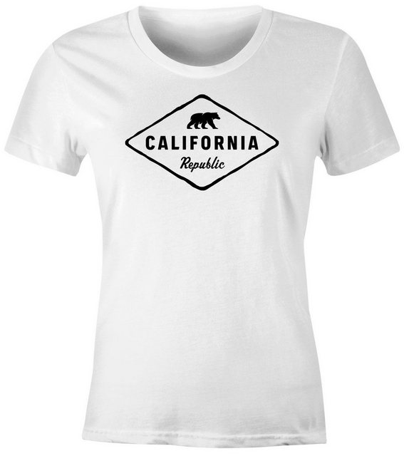 Neverless Print-Shirt Damen T-Shirt California Republic Bear Badge Bär Suns günstig online kaufen