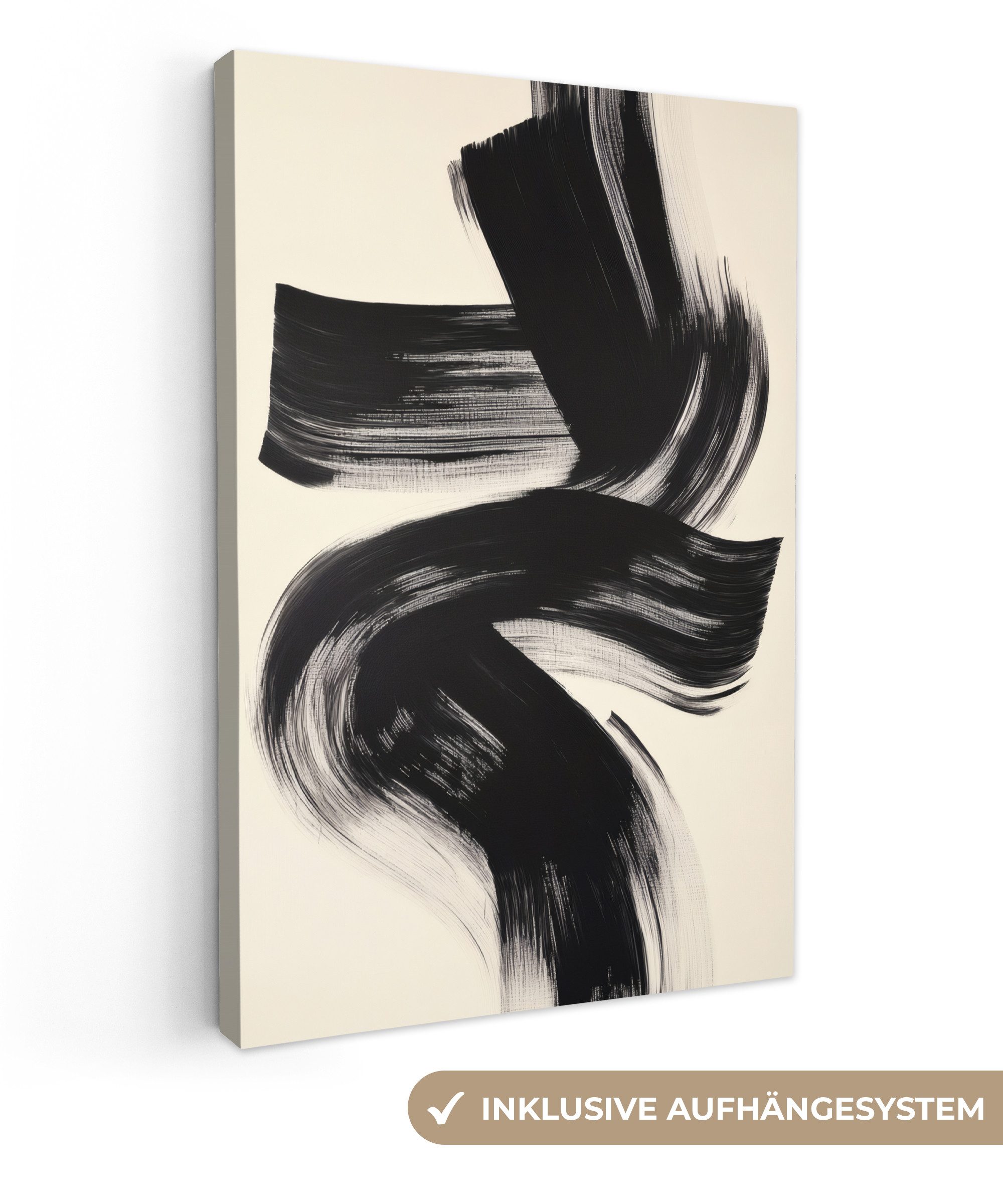 OneMillionCanvasses® Leinwandbild Streifen - Schwarz - günstig online kaufen