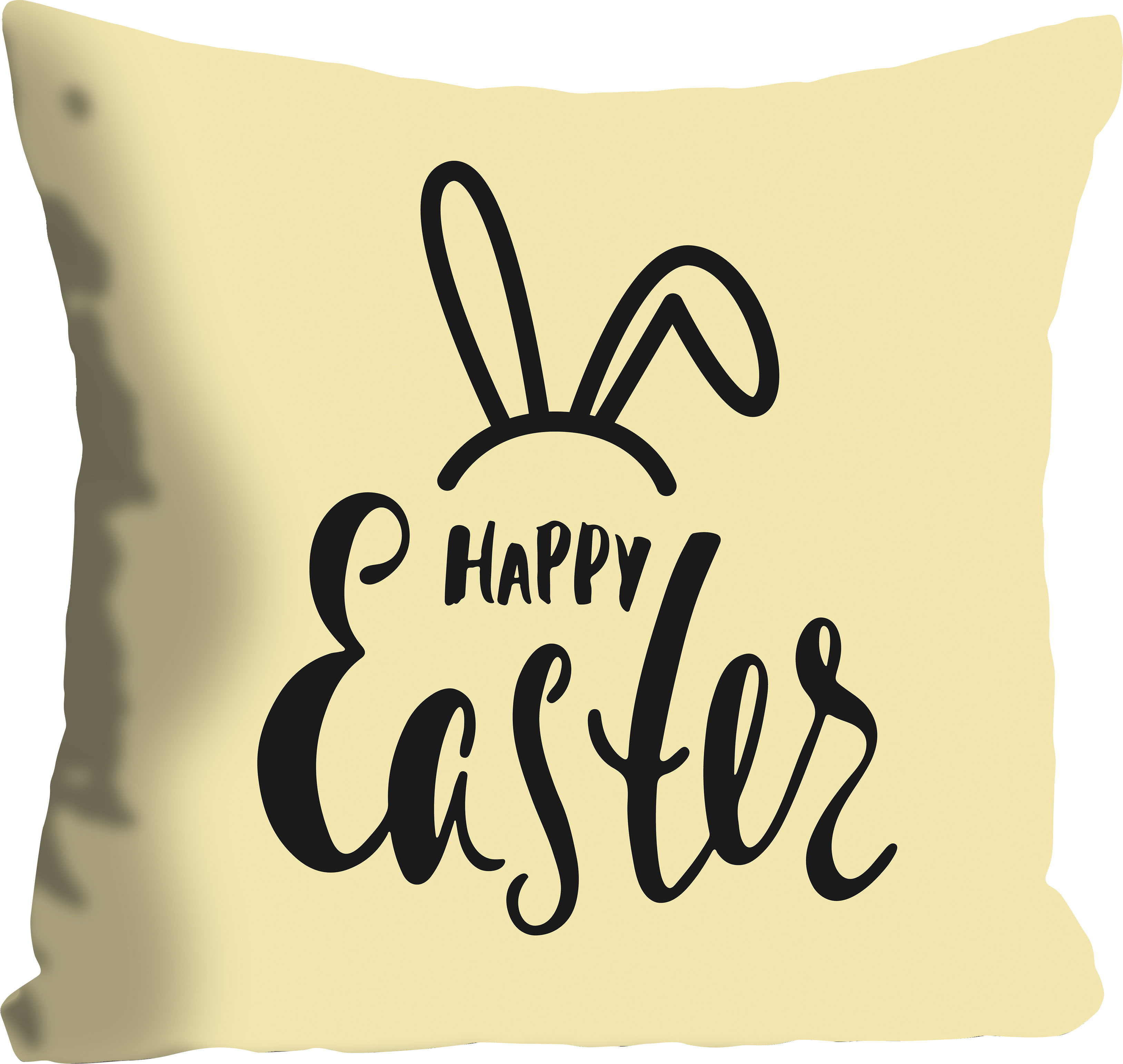 queence Dekokissen »Happy Easter yellow«, mit einem österlichen Schriftzug, günstig online kaufen