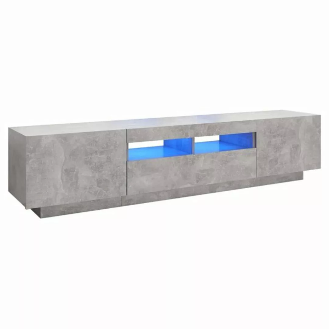 vidaXL TV-Schrank TV-Schrank mit LED-Leuchten Betongrau 180x35x40 cm Lowboa günstig online kaufen