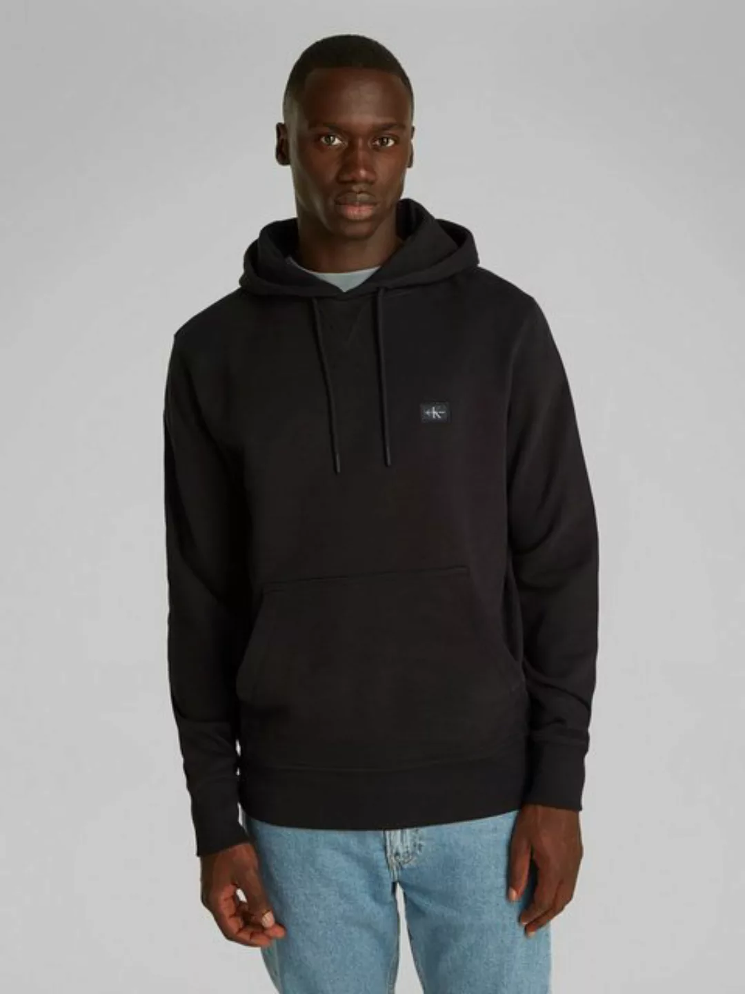 Calvin Klein Jeans Sweatshirt WOVEN LABEL HOODIE Kängurutasche, Logosticker günstig online kaufen