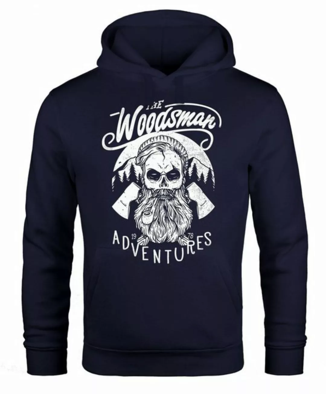 Neverless Hoodie Cooler Herren Kapuzen-Pullover Lumberjack Hipster Bart Tot günstig online kaufen