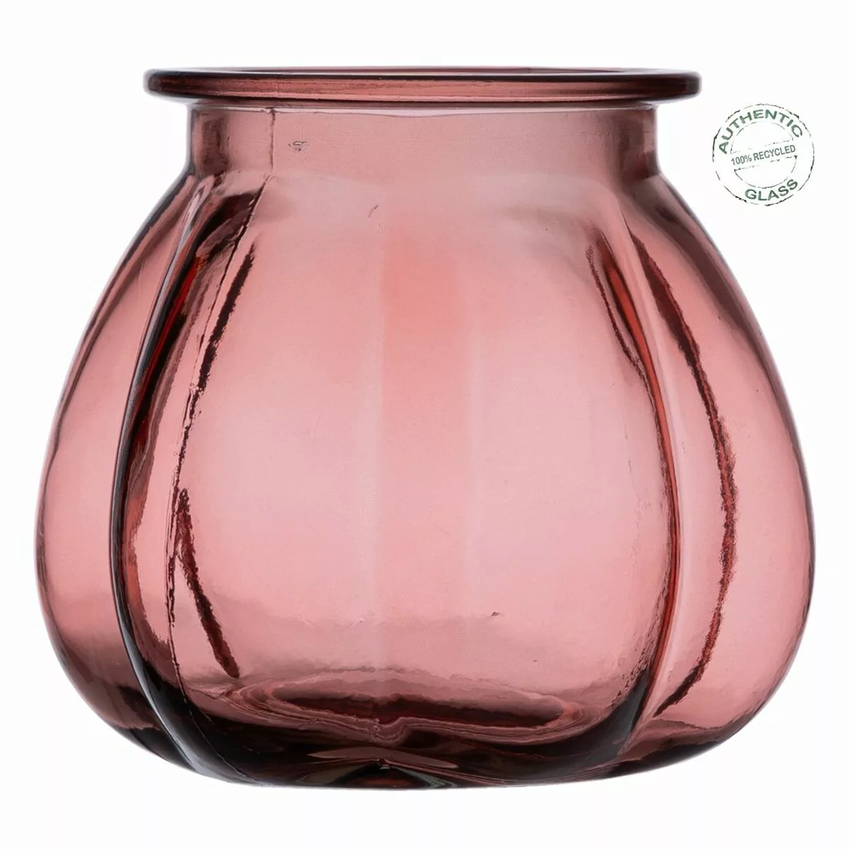 Vase Rosa Recyceltes Glas 18 X 18 X 16 Cm günstig online kaufen