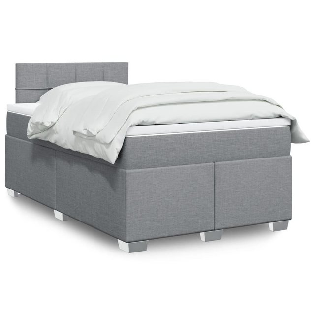 vidaXL Boxspringbett, Boxspringbett mit Matratze Hellgrau 120x200 cm Stoff günstig online kaufen