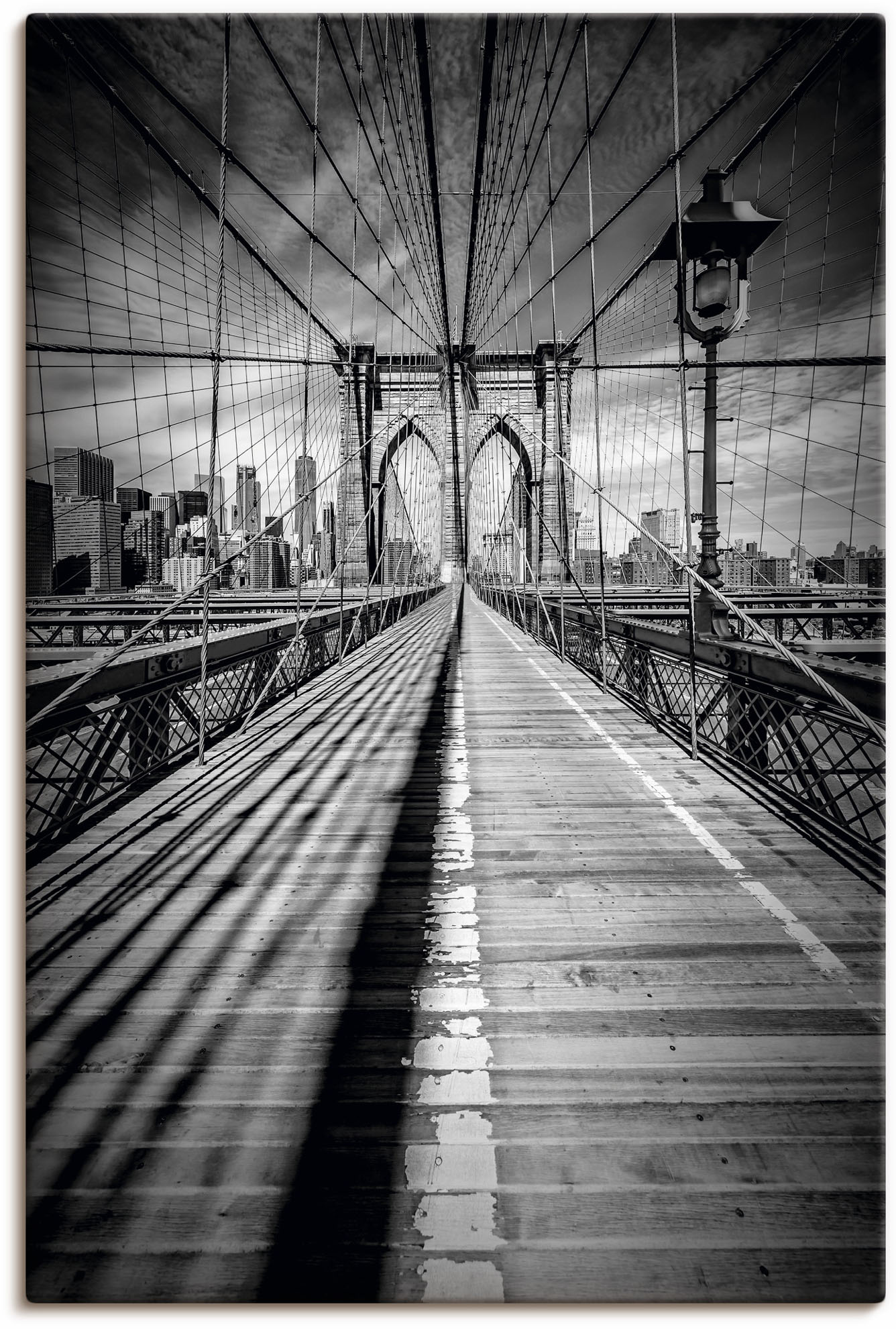 Artland Wandbild "Brooklyn Bridge, New York City Monochrom", New York, (1 S günstig online kaufen