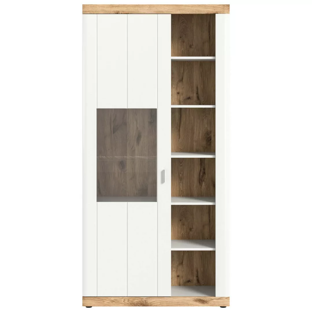 Vitrine LAREDO weiß matt B/H/T: ca. 100x204x37,5 cm günstig online kaufen