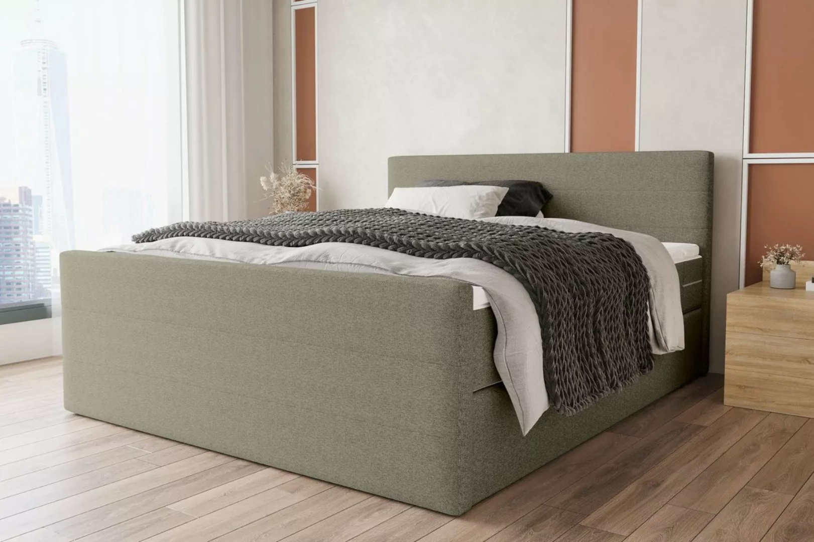 Stylefy Boxspringbett Phönix Plus (Schlafzimmerbett, Bett), 140/160/180/200 günstig online kaufen