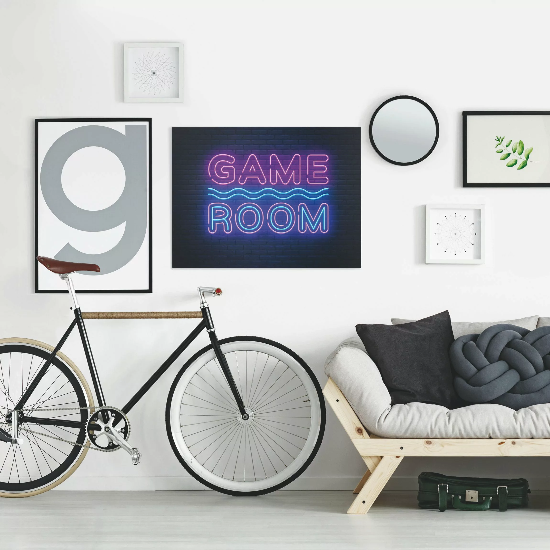 Leinwandbild Neon Schrift Game Room günstig online kaufen