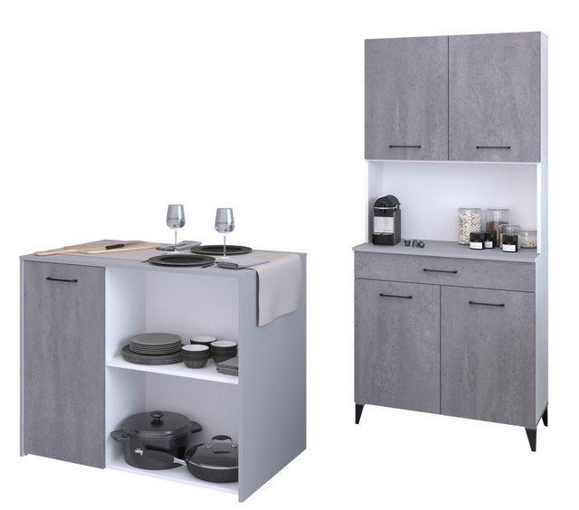 Parisot Schrank-Set Malice 3, (2-St., Buffet und Beistellschrank/Insel), vi günstig online kaufen