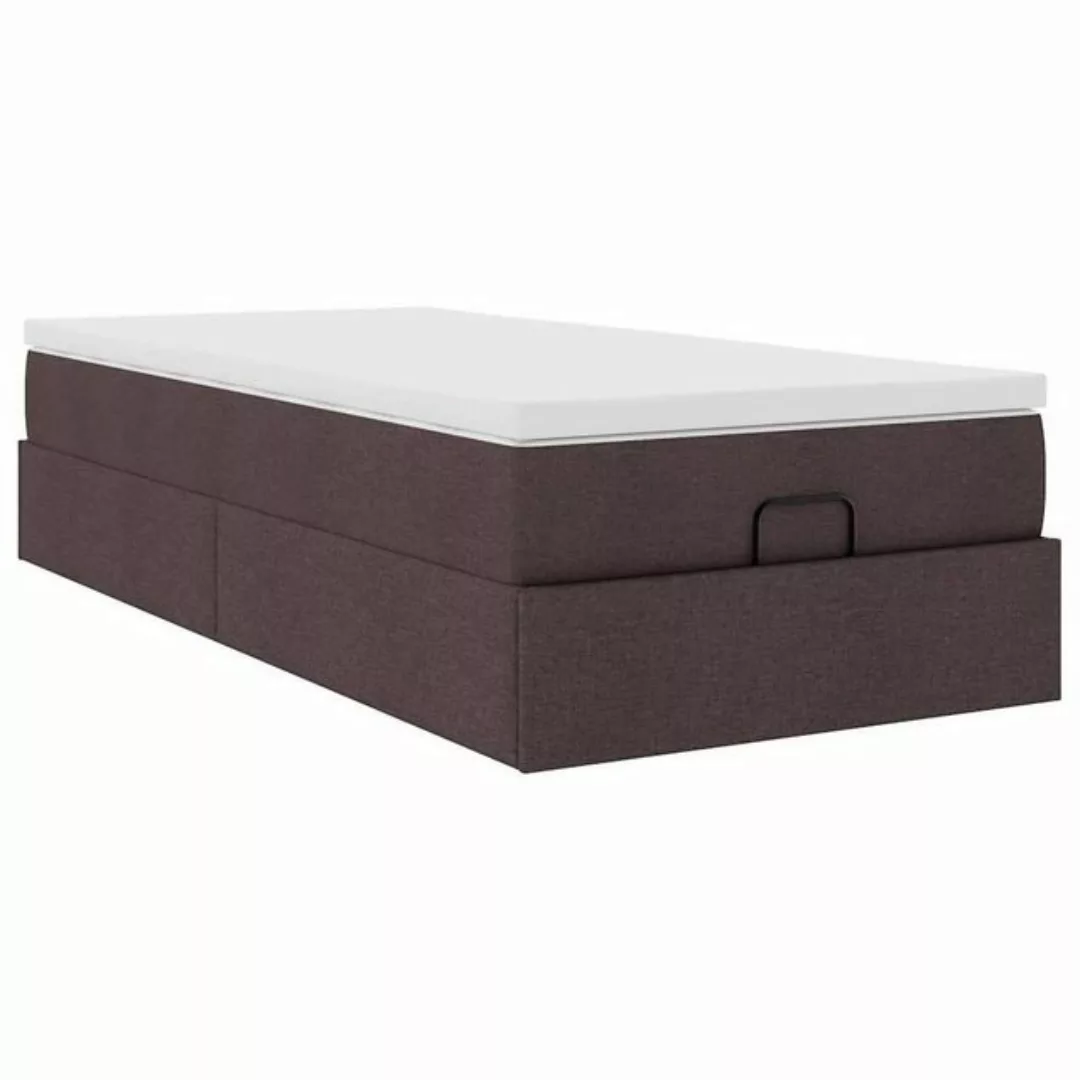 vidaXL Bett Ottoman-Bett mit Matratze Dunkelbraun 90x190 cm Stoff günstig online kaufen