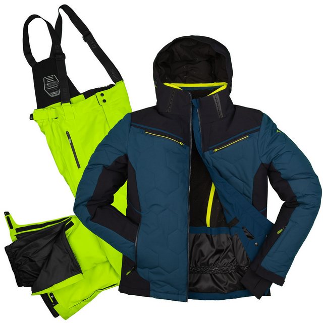 Killtec Skianzug Wintersport Herren Skijacke dunkelblau + Skihose hellgrün günstig online kaufen