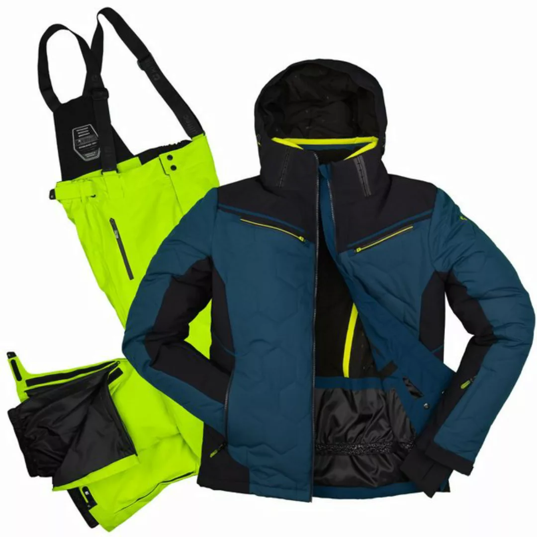 Killtec Skianzug Wintersport Herren Skijacke dunkelblau + Skihose hellgrün günstig online kaufen