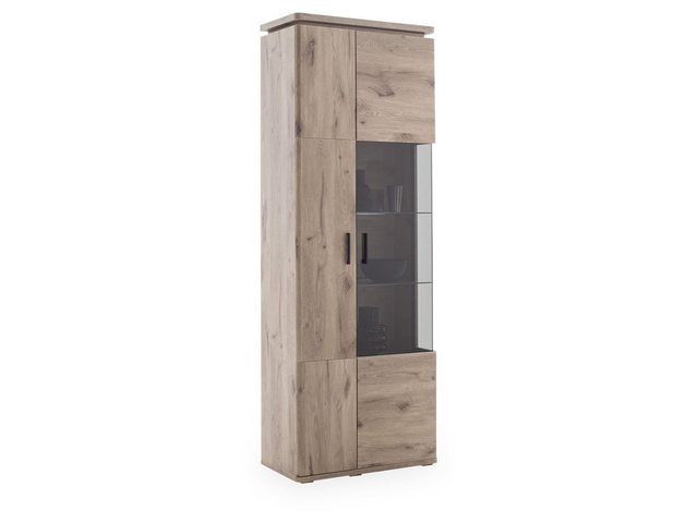 HARPER Vitrine Vitrine HARPER MARSEILLE BHT 75x209x38 cm braun Glasschrank günstig online kaufen