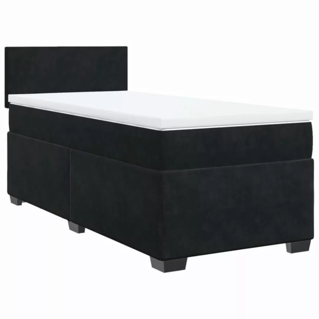 vidaXL Bett Boxspringbett mit Matratze Schwarz 90x190 cm Samt günstig online kaufen