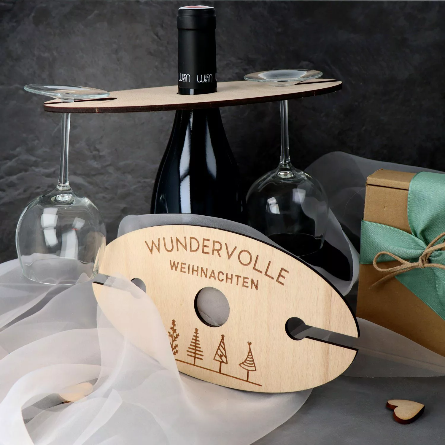 Spruchreif® Weinflaschenhalter Weinglashalter aus Holz, Holz günstig online kaufen
