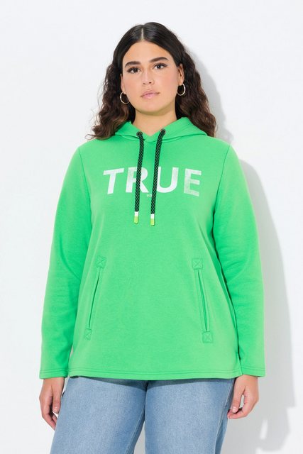 Ulla Popken Sweatshirt Hoodie True Kapuze Kordel Taschen Langarm günstig online kaufen