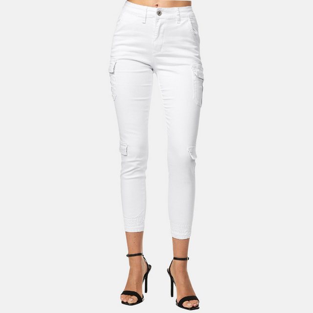 Elara Cargohose Elara Damen Slim Fit Hose Denim Cargo (1-tlg) günstig online kaufen