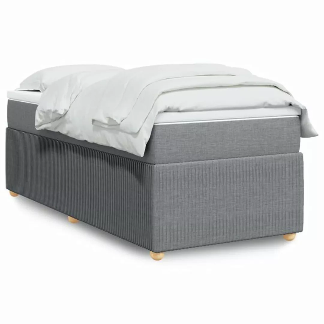 vidaXL Bettgestell Boxspringbett mit Matratze Hellgrau 80x200 cm Stoff Bett günstig online kaufen