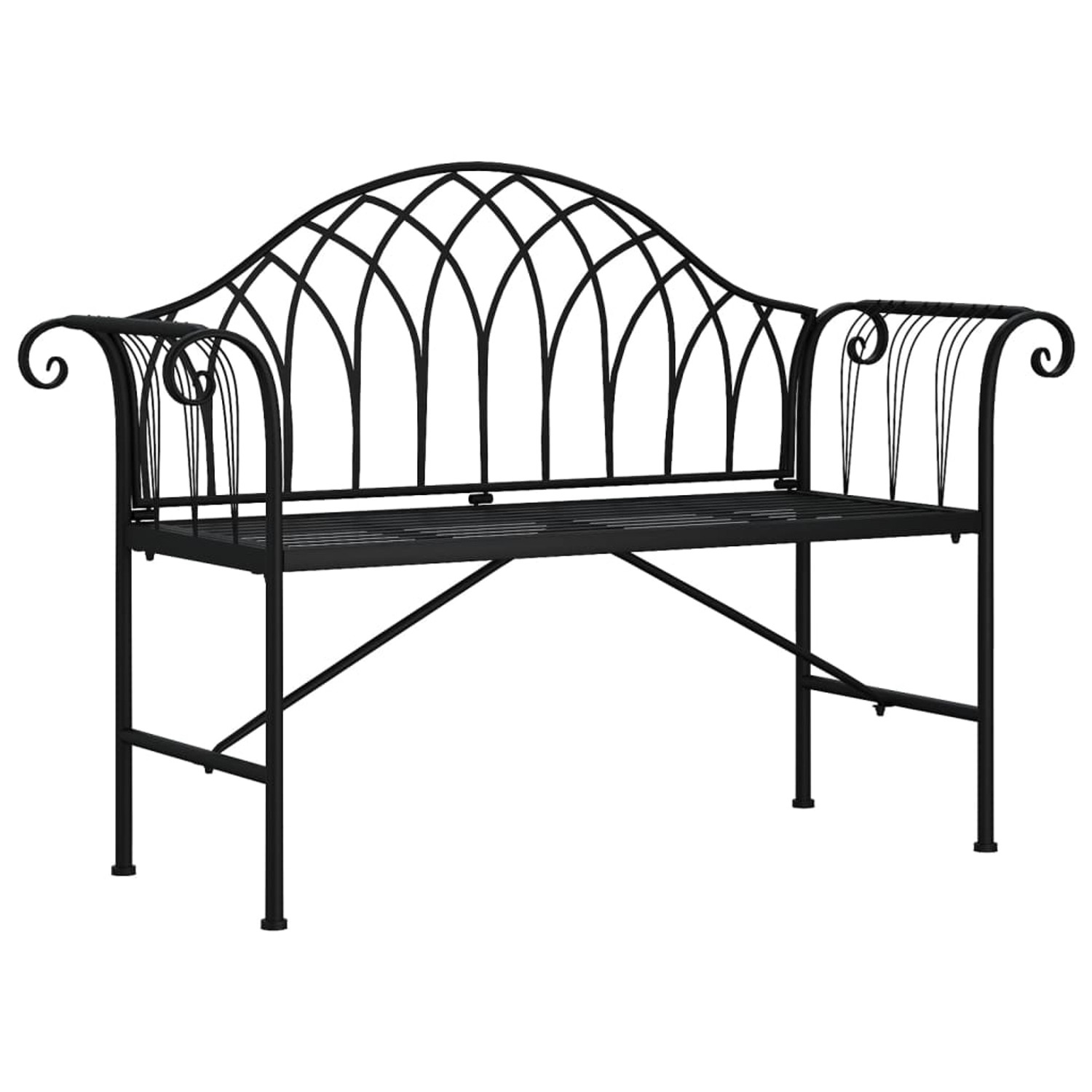 furnicato 2-Sitzer-Gartenbank 128 cm Schwarz Stahl günstig online kaufen