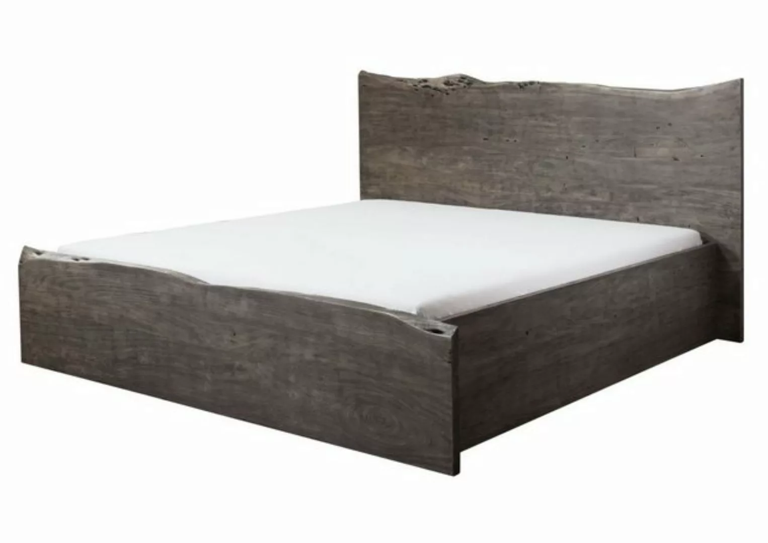 Massivmoebel24 Massivholzbett Bett Akazie 180x200x105 grau lackiert PURE AC günstig online kaufen