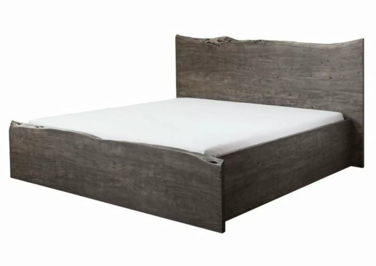 Massivmoebel24 Massivholzbett (Bett 140x200x105 grau lackiert PURE ACACIA # günstig online kaufen