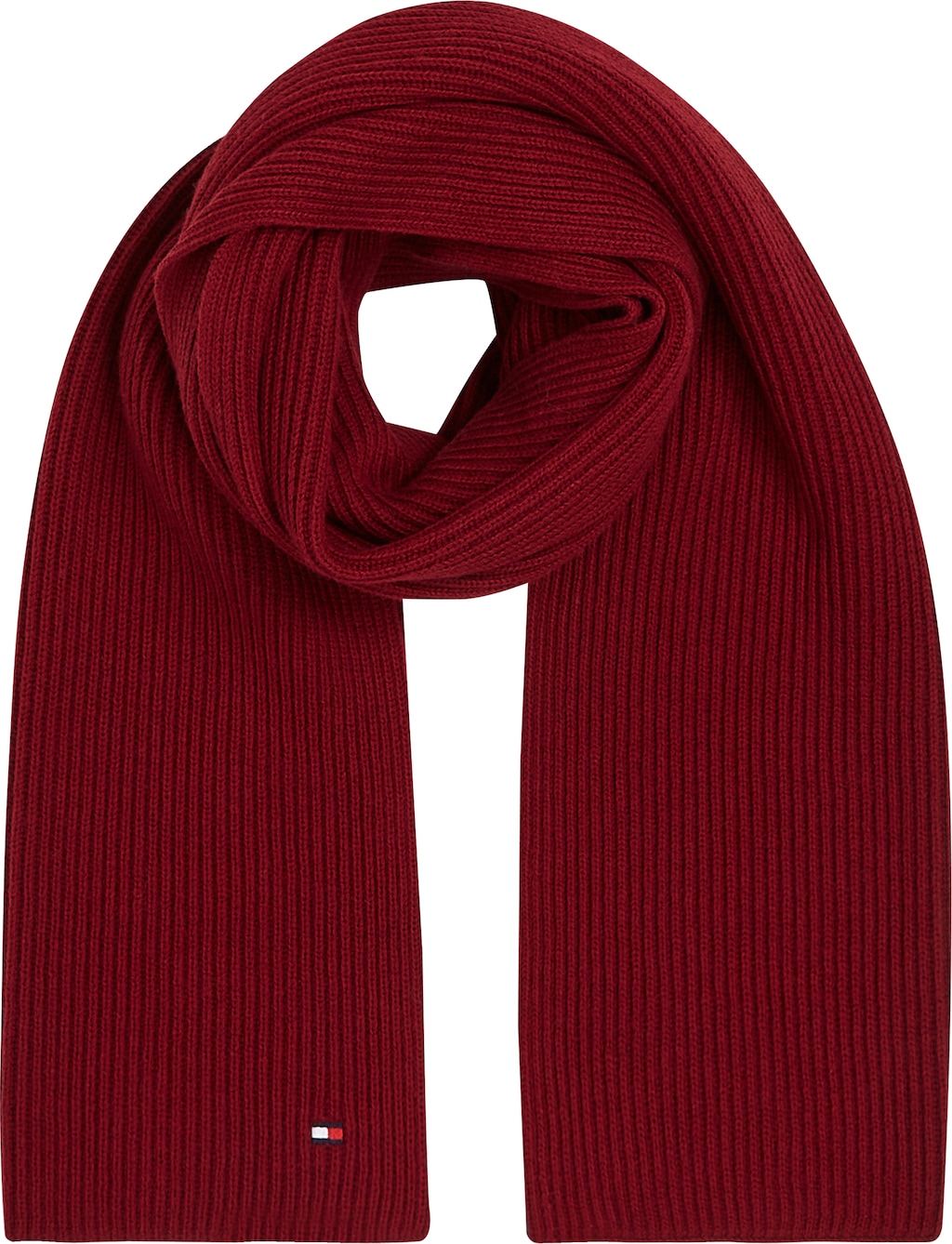 Tommy Hilfiger Strickschal "ESSENTIAL FLAG SCARF", Mit Logostickerei günstig online kaufen