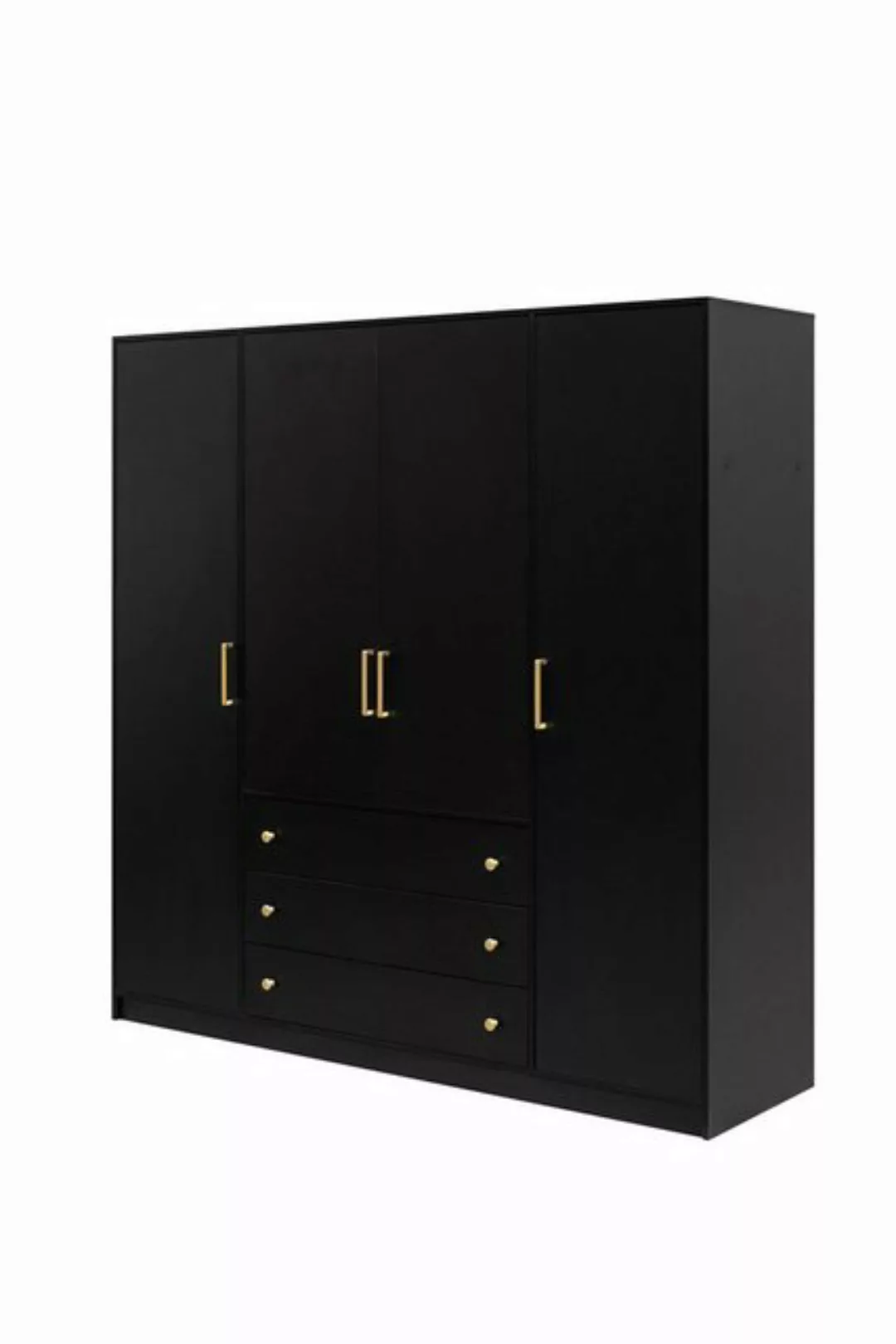 Compleo Kleiderschrank mit 3 Schubladen RETRO D4 Gold Griffe, Modern design günstig online kaufen