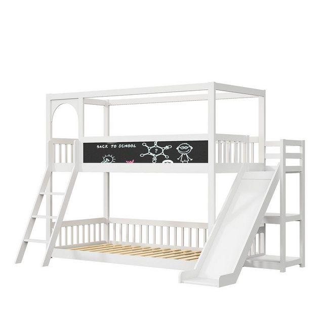 FUROKOY Hausbett Kinderbett Etagenbett Hochbett 90x200 cm für 2 Kinder (SMC günstig online kaufen