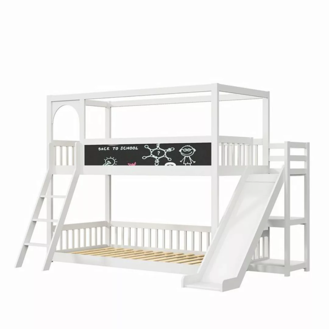 FUROKOY Hausbett Kinderbett Etagenbett Hochbett 90x200 cm für 2 Kinder (SMC günstig online kaufen