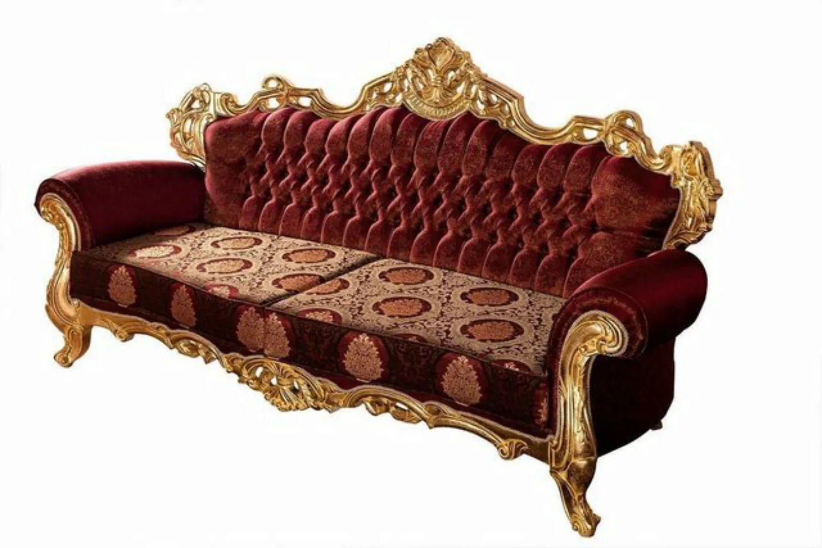 JVmoebel 3-Sitzer Luxus Dreisitzer Couch Polster Möbel Samt Barock Rot 3 Si günstig online kaufen