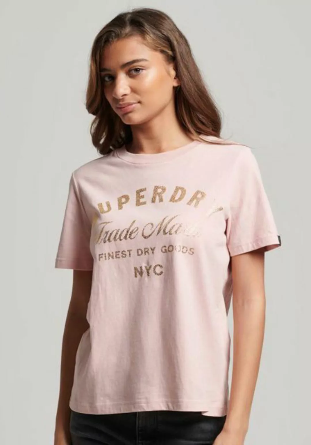 Superdry Rundhalsshirt LUXE METALLIC LOGO T SHIRT günstig online kaufen