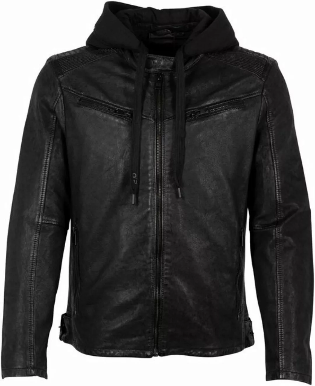 Gipsy Lederjacke G2MNeiko SF mit Reißvershcluss, Kapuze, Ziersteppung günstig online kaufen