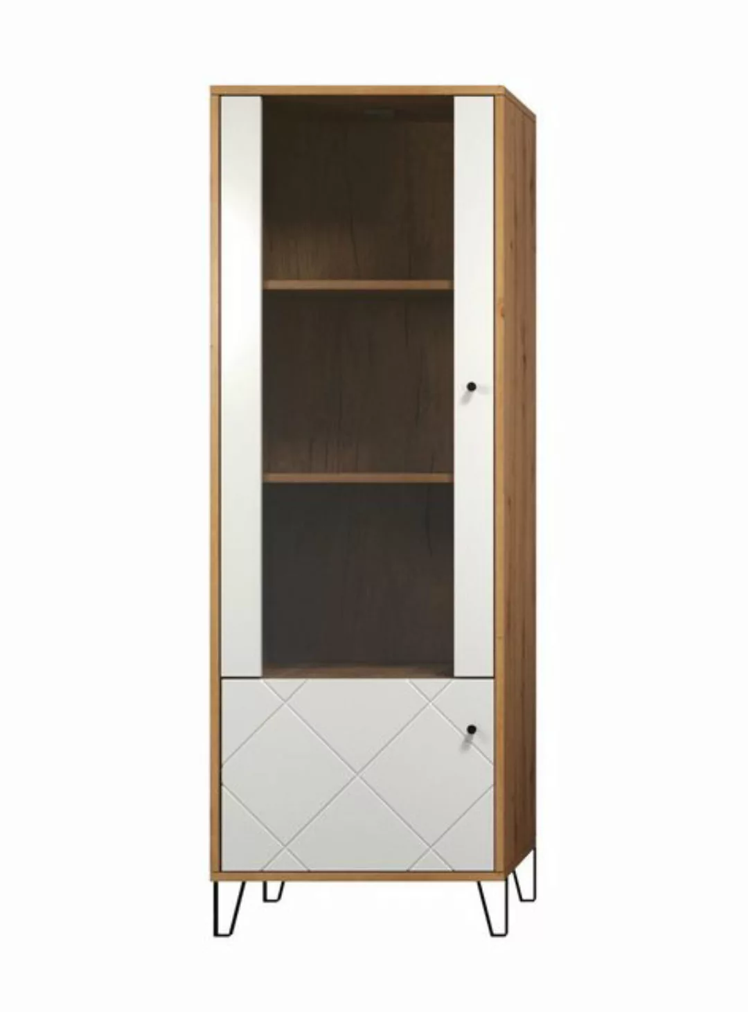 trendteam Vitrine Touch Vitrinenschrank Standvitrine Wohnzimmerschrank Eich günstig online kaufen