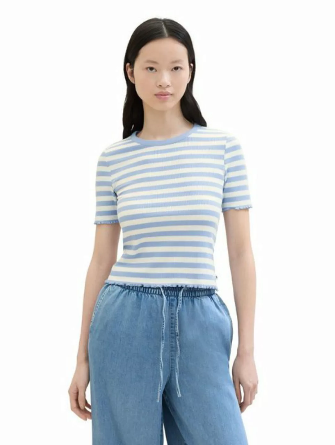 TOM TAILOR Denim T-Shirt striped knit T-Shirt günstig online kaufen
