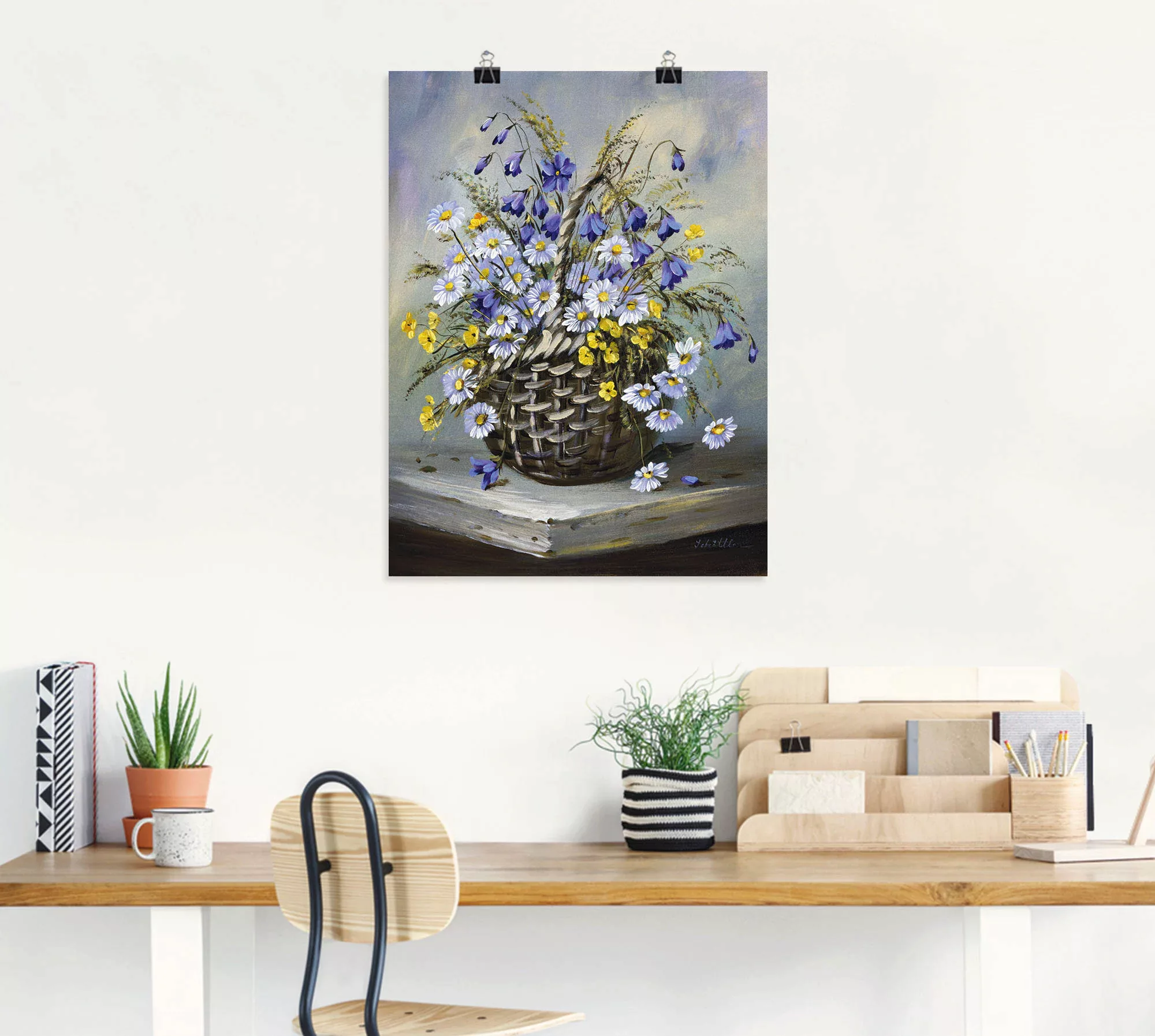 Artland Wandbild "Bunter Korb", Blumen, (1 St.) günstig online kaufen