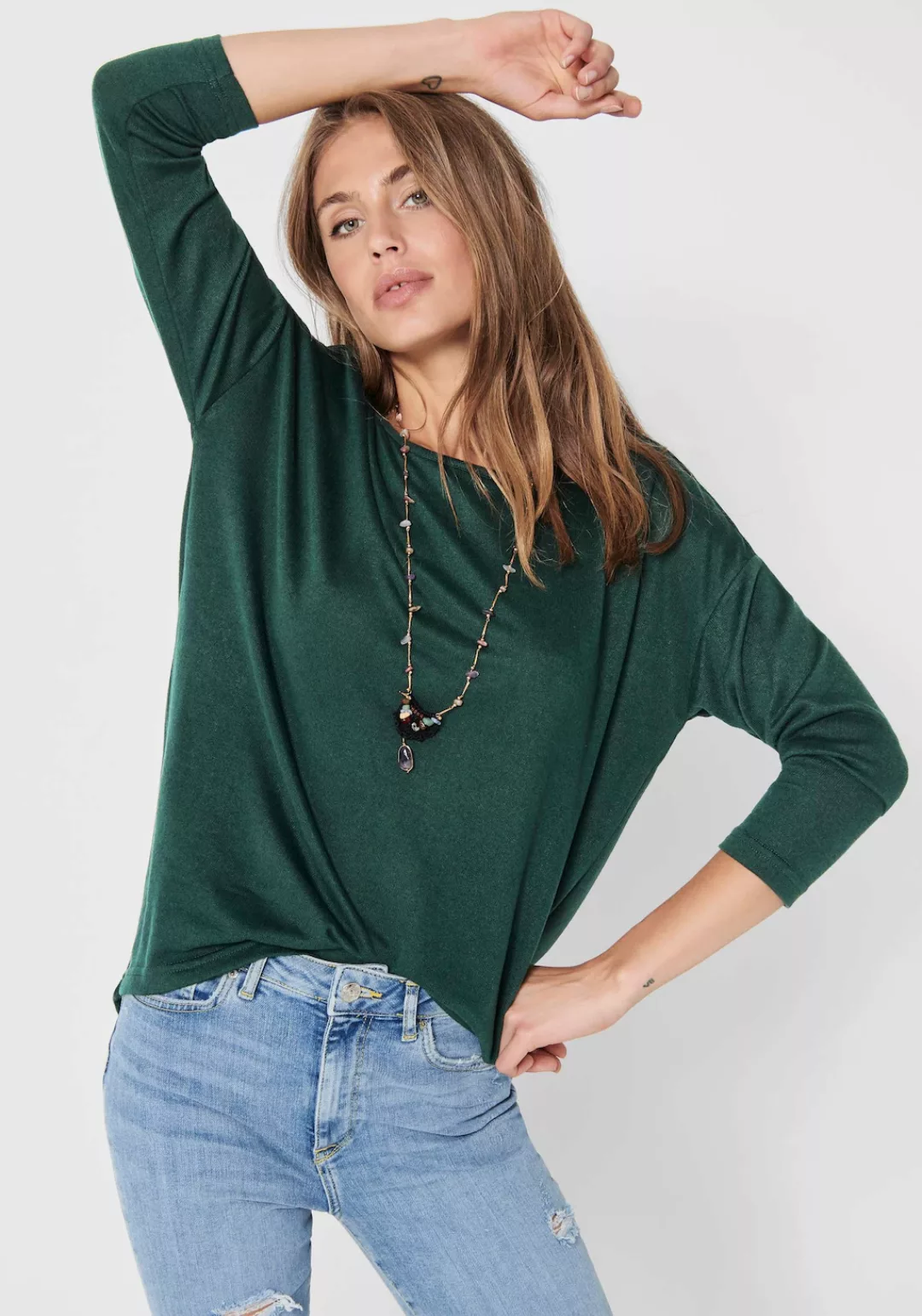 Only Damen Langarmshirt onlELCOS 4/5 SOLID Langarmshirt günstig online kaufen